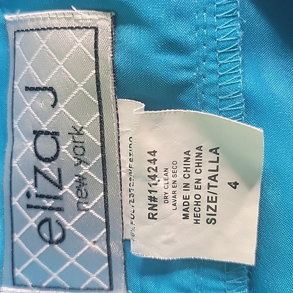 ELIZA J NEW YORK Powder Blue Pleated and Ruffled Prom Dress Size‎ 4 - Picture 9 of 9